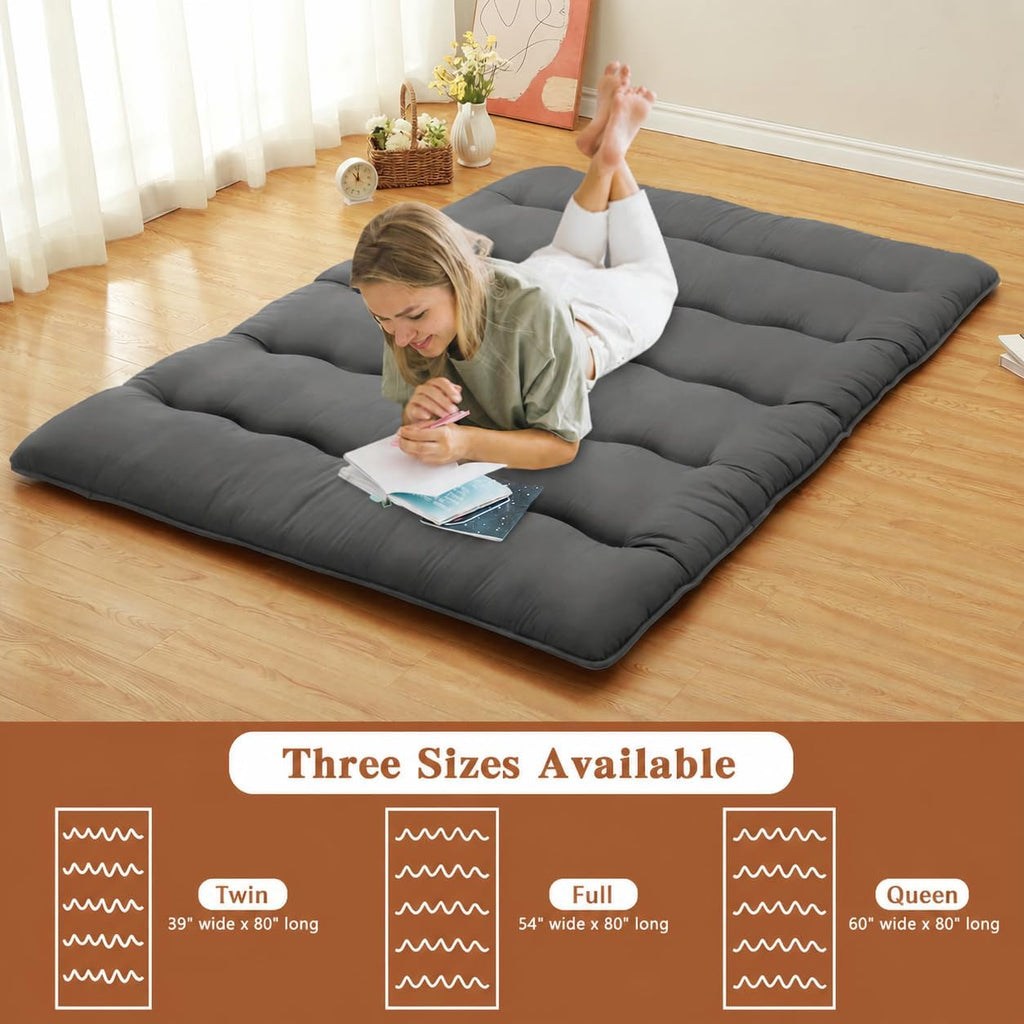 Japanese Floor Mattress, 4'' Thick Foldable Futon Mattress