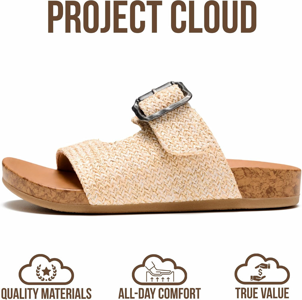 Cloud Girls Sandals & Non-Slip Kids Slides with Adjustable Buckle