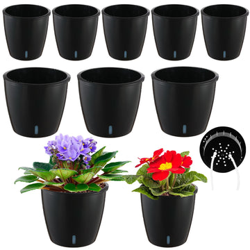 5/6.7 Inch Self Watering Pots for Indoor Plants, 8 Packs Self Watering Planters for Orchid, Spider Plant, Devil's Ivy