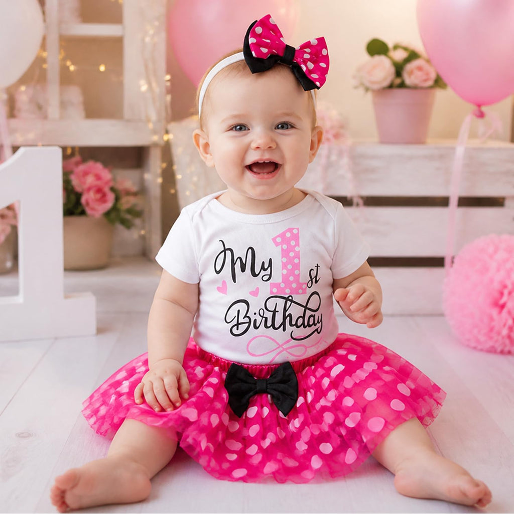 Baby Girl 1st Birthday Party Outfits Sets Tutu Toddler Infant Clothes