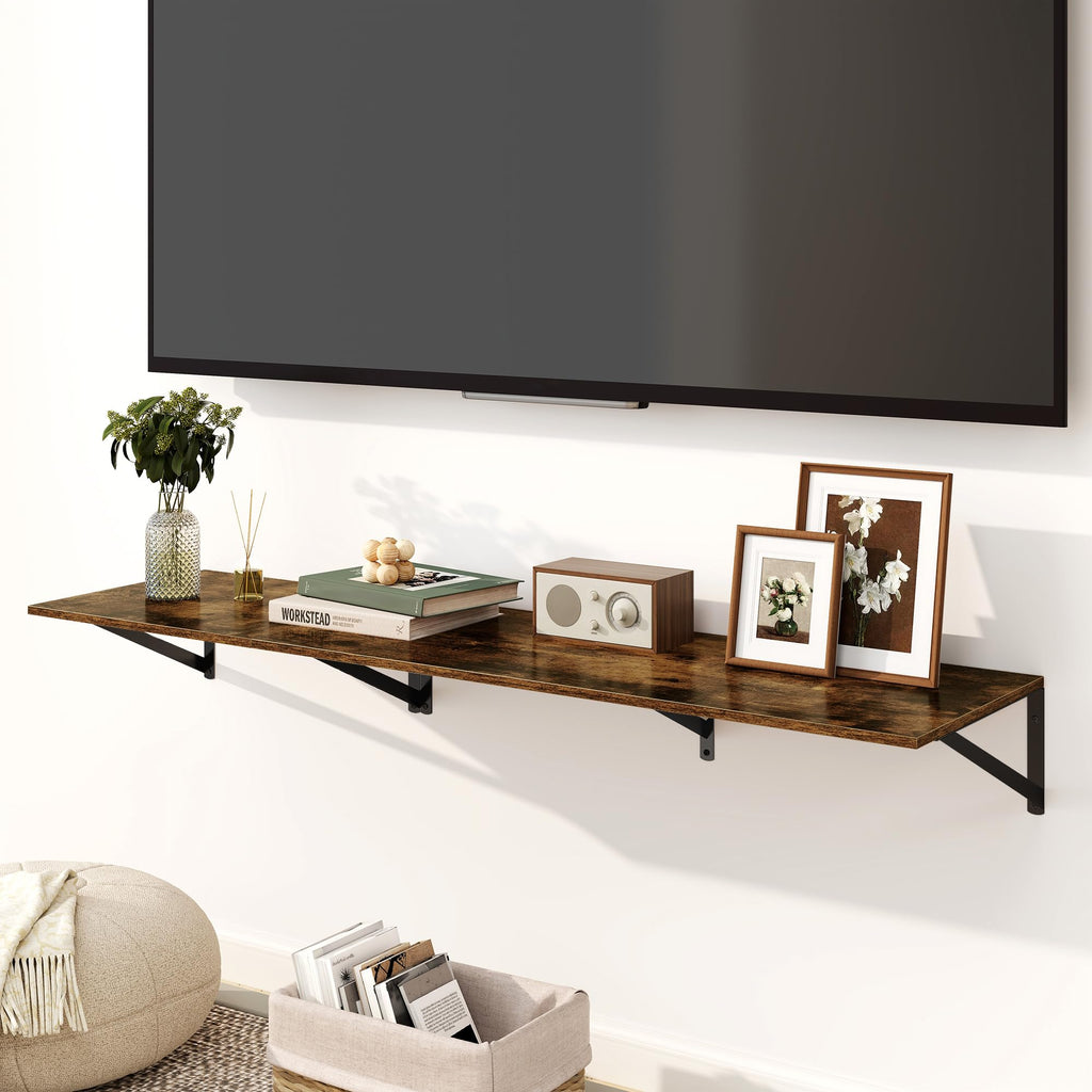 Floating Shelves for Wall, 12 Inch Deep Floating Shelves Set of 2, 36W x 12D Large Wall Shelf with Sturdy Metal