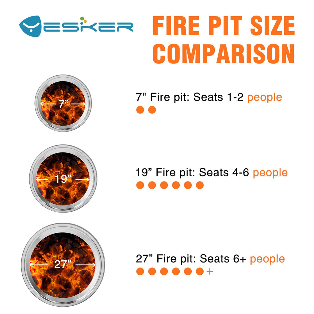 7-Inch Tabletop Smokeless Outdoor Fire Pit with Stand, Portable