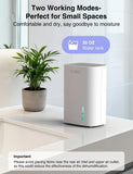 Small Dehumidifier for Home, 30oz Compact Mini Dehumidifier with Auto Shut-Off, Quiet 24dB Portable Air Dehumidifier