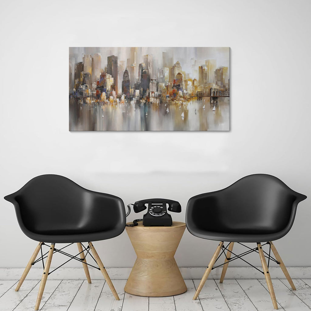 York City Wall - Modern Abstract Wall Cityscape & Paintings brooklyn bridge Wall Pictures Wall Decor Chicago