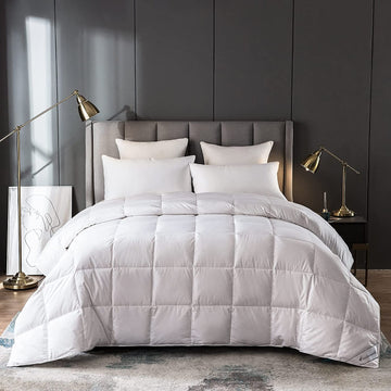 Lightweight White Goose Down Comforter Cooling Blanket Duvet Insert for Summer/Warm Weather, 750 Fill Power Ultra
