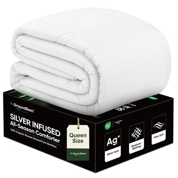 Cooling All-Season Down Alternative Comforter, Silver-Treated Lightweight Duvet Insert, Cool-to-The-Touch Bedding