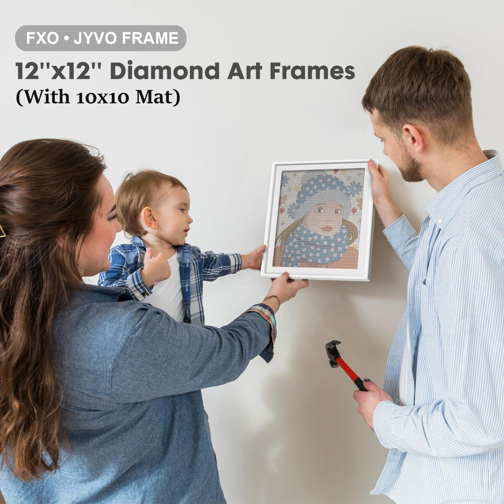 12 x 12 Frame Set of 3 Display Diamond Art Painting 30x30cm with 10x10 Mat