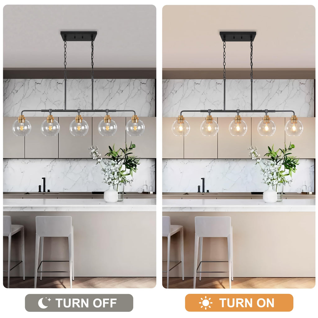 Dining Room Light Fixture 45" Farmhouse Linear Chandeliers