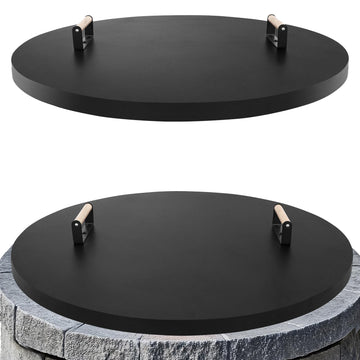 Fire Pit Lid Cover Round- 34" Powder Coated Steel Firepit Cover