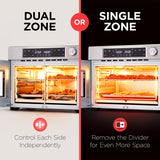 Dual Zone Air Fryer French Door Oven - 32 Quatity Convection Toaster Combo, 10-in-1 Multifunction Up to 450° - 1800W