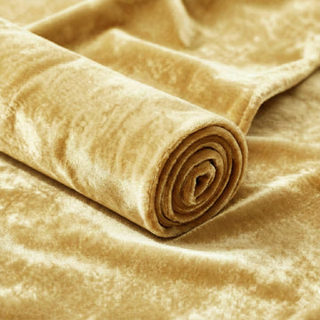 Deep Gold 2‐Way Stretch Velvet Fabric 1 Yards 60 Inch Wide