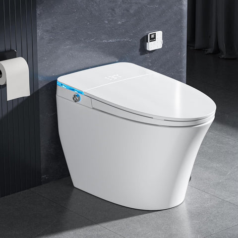 Smart Toilet with Built-In Bidet, Powerful Flush, Heated Seat, Auto Flush and Close, Warm Water, Air Dryer, Night Light, ADA Comfort Height