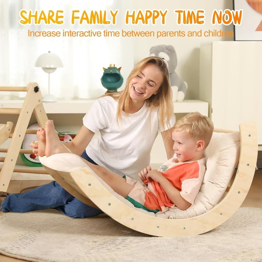 Triangle Set with Cushion, 7 in 1 Toddler Climbing Toys Indoor
