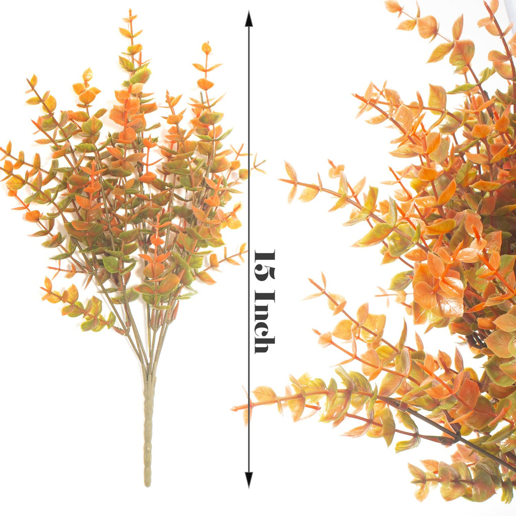 10 Bundle Artificial Fall Boxwood No Fade Faux Autumn Plants