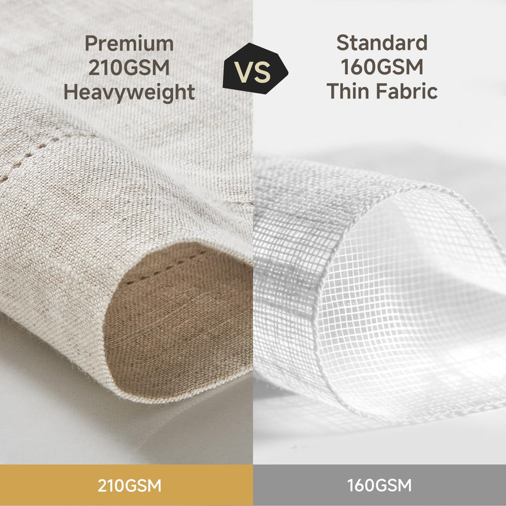 100% Pure French Linen Table Runner 108 Inches Long, Natural Hemstitch Tablecloth with Mitered Corners, Crease-Free