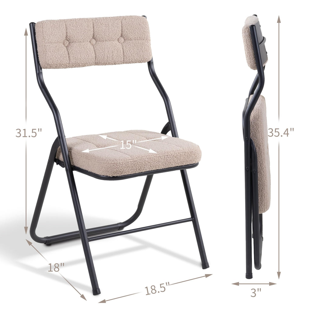 Padded Folding Chairs, 4 Pack Dining Chair with Cushion