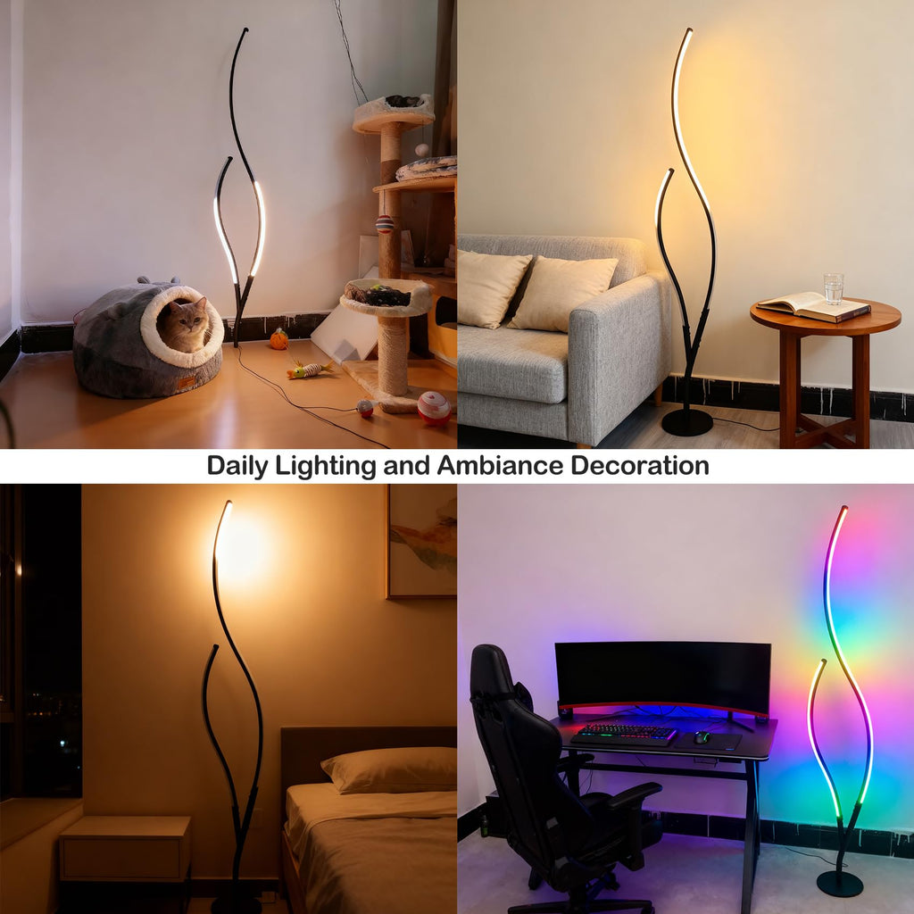 Floor Lamps Modern Smart Corner Lamp with APP and Remote 1500 Lumen LED Lights with Music Sync, 16 Million DIY