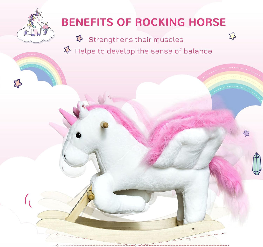 Unicorn Baby Rocking Horse Toy for Kids with Heavy-Duty Support System