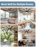 72" Ceiling Fan with LED Light and Remote - Black and Brown