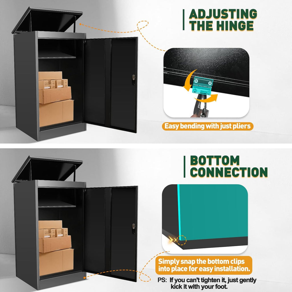 Package Delivery Boxes Drop Boxes with Secure Storage, Anti-Theft Galvanized Steel,Waterproof Package Delivery Box Porch