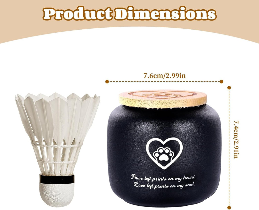 Ceramic Pet Ash Urn for Small/Medium Cats & Dogs, Funeral Cremation Urn, Memorial Keepsake Decorative Urns