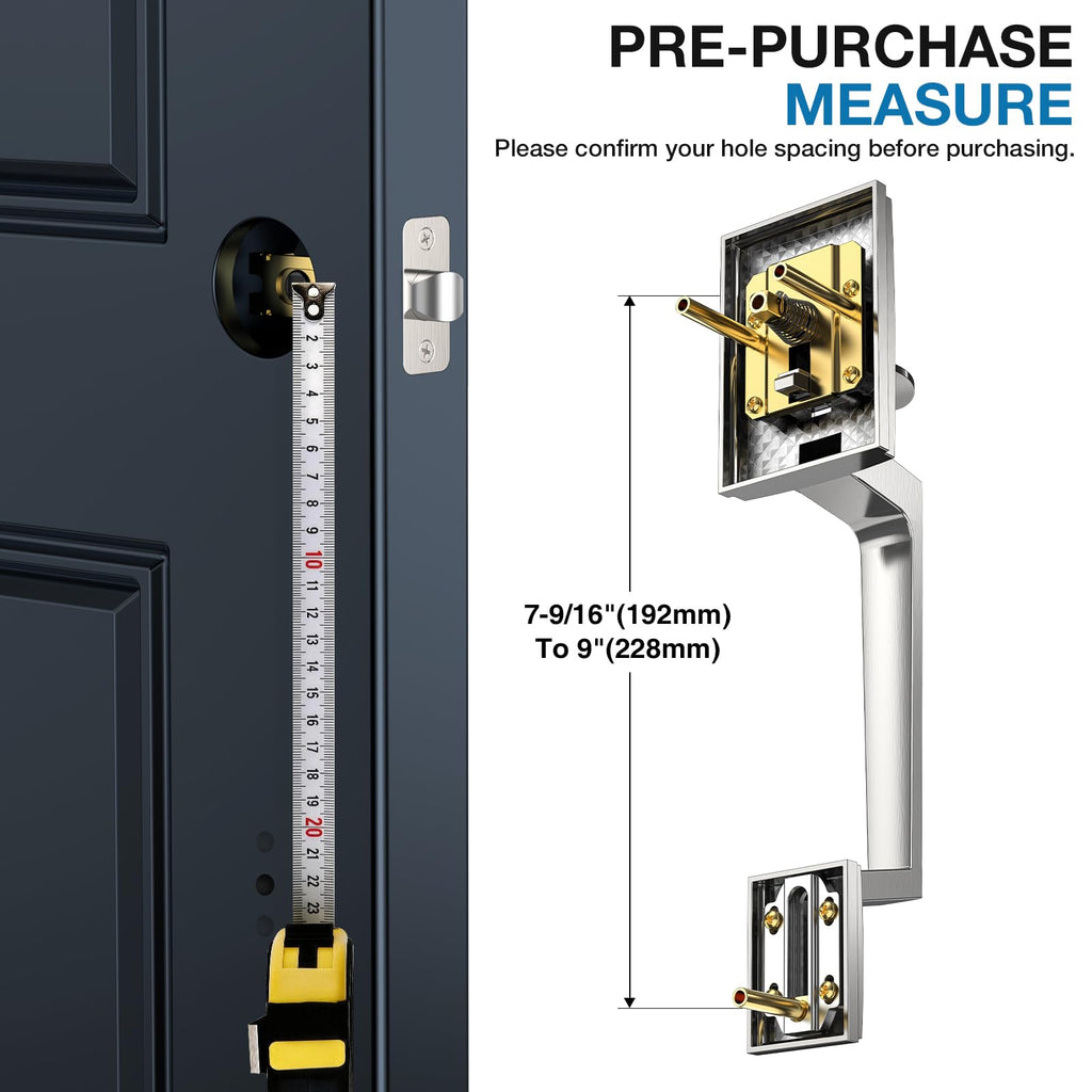Satin Nickel Front Door Handle and Deadbolt Set for Entry Door
