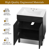 24" Compact Bathroom Vanity with Sink - Space-Saving Vanity Cabinet for Small Bathrooms