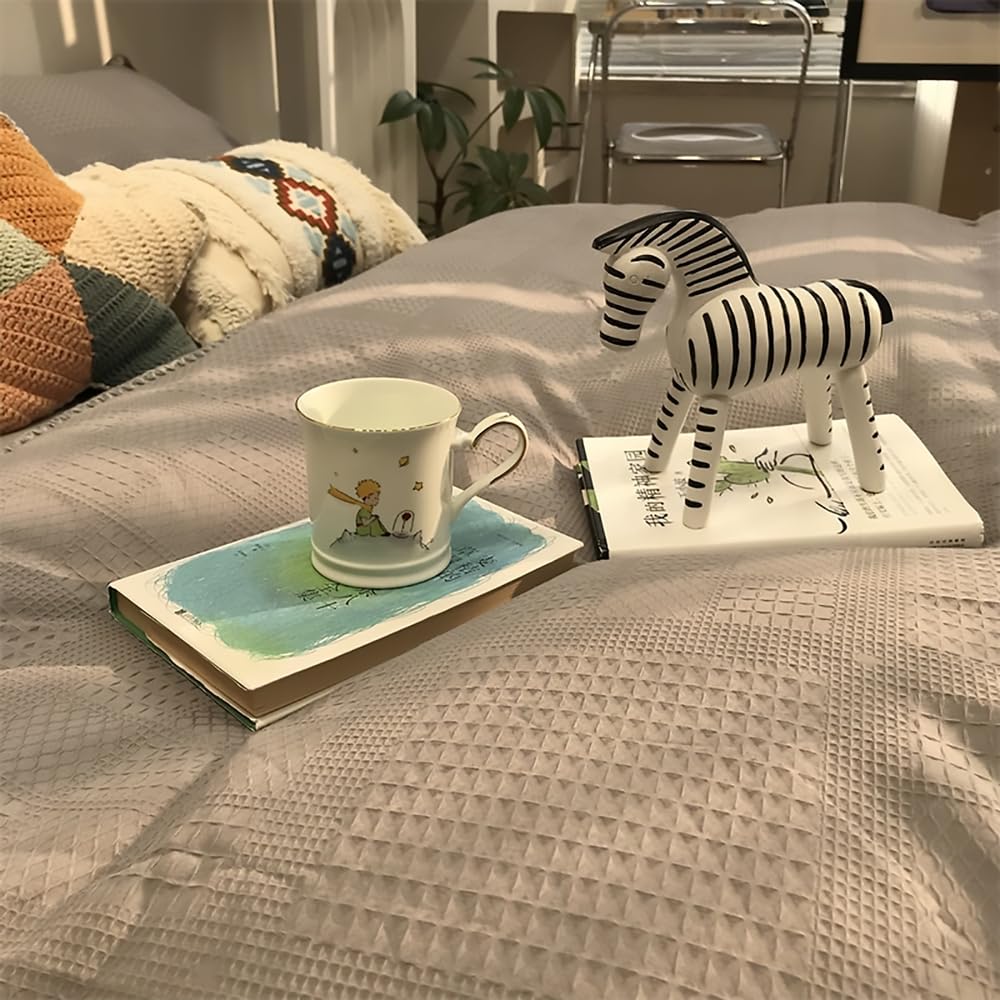 Ultra Soft Jacquard Duvet Cover Set, Warm & Cooling Duvet Covers, Waffle Reversible Bedding Set for All Seasons, with