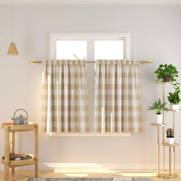 Buffalo Check Kitchen Tiers 36 inches Long Plaid Gingham Rod Pocket Classic Cafe Country Farmhouse Kitchen Half