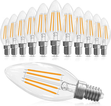 E12 Candelabra Light Bulbs 40 watt Equivalent, E12 LED Bulb 2700K