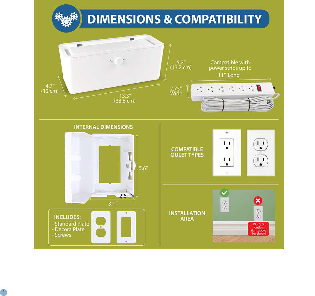 Proof Outlet Cover Box & Power Strip Cover Box (Bundle)