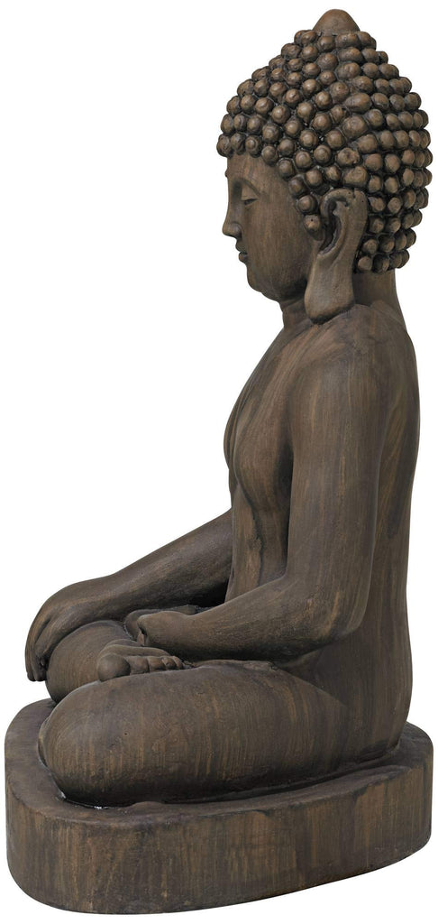 Sitting Buddha 29 1/2" High Dark Sandstone Outdoor Statue