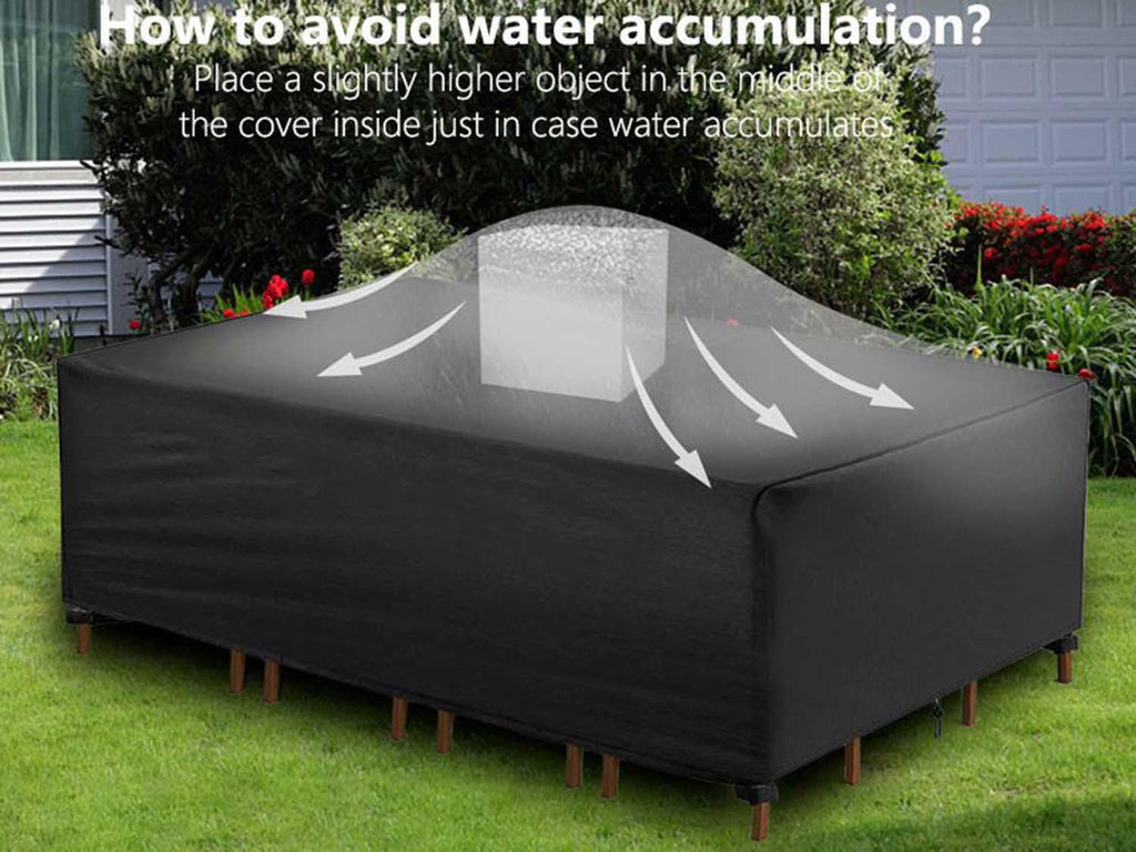 Patio Furniture Covers 92.4" L x 92.4" W x 12" H Waterproof Outdoor Table Cover 600D Rectangular Sofa Cover