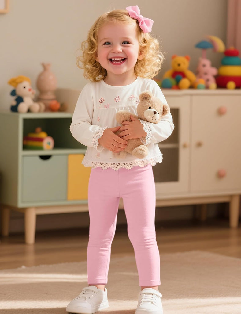 5 Pack Toddler Leggings Baby Girls Cotton Pants Soft Girl Clothes