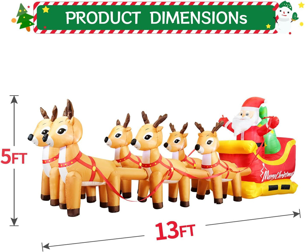 13.6 FT Christmas Inflatable Outdoor Santa Claus
