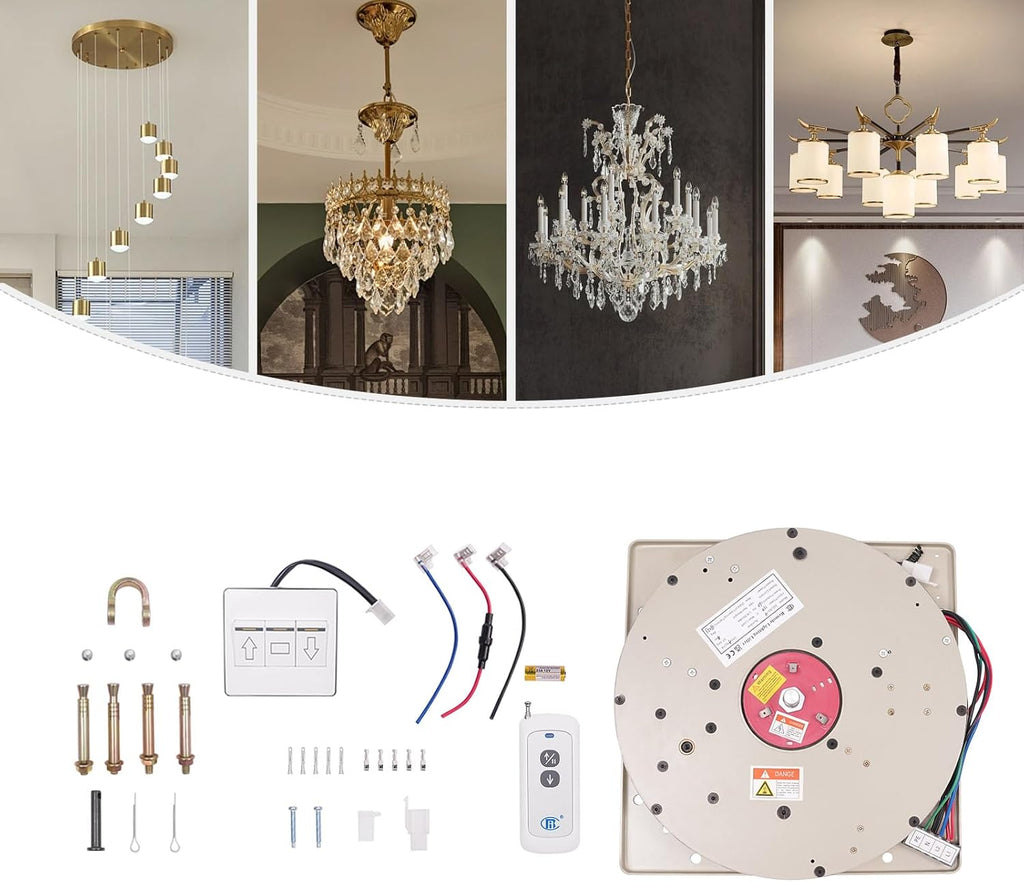Motorized Chandelier Lift System with Remote Control – Light-Duty