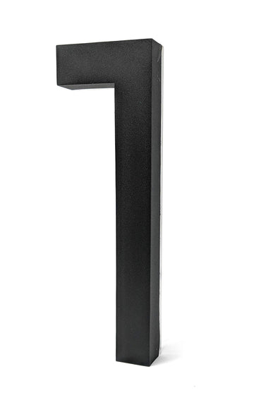 12 Inch Backlit LED House Number 1, Neutra Matte Black, Wired