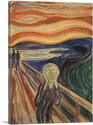 The Scream 1910 Canvas Art Print Stretched Framed Painting Picture Poster Giclee Wall Decor by Edvard Munch - 26" x