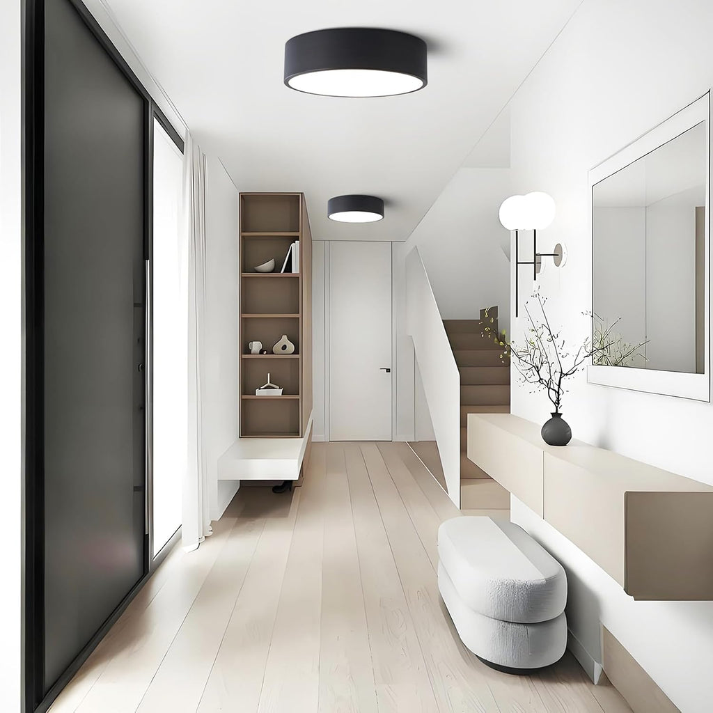 Dimmable Modern LED Flush Mount Ceiling Light Fixture,5CCT,11.8 in | Matte Black Round Lights Fixtures, 2700-6000K