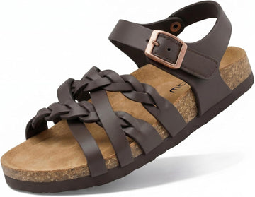 Girls Sandals Cork Footbed, Adjustable Straps Little/Big Kid