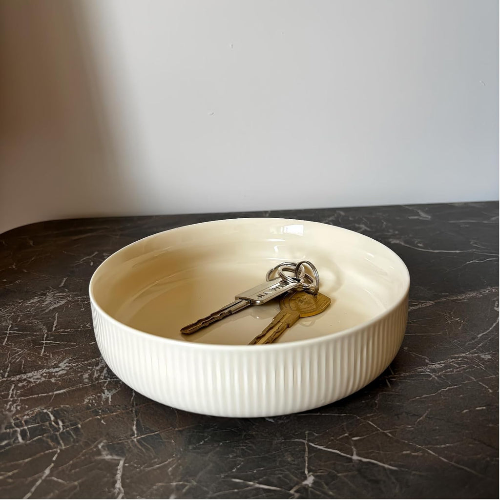 6'' Key Bowl, Purse Bowl - Small Decorative Bowl, Soft Beige