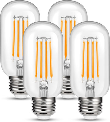 T45 4W LED Edison Bulbs E26 Base 40W Equivalent with Clear Glass