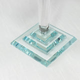 Crystal 4-Arm Candelabra Taper Candle Holder with Hurricane Glass Shades - Table Centerpiece with Pedestal Base &