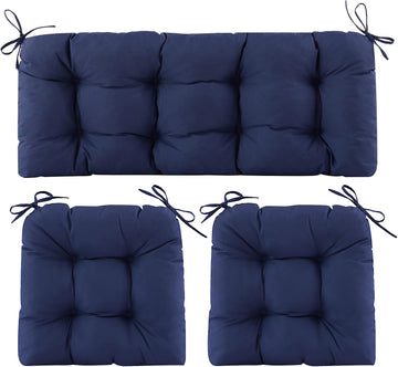 Wicker Chair Cushions of 3 Pieces, Waterproof Cushions Furniture, Tufted Wicker Outdoor Furniture Cushions, 1 Patio