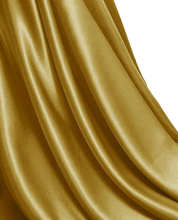 2 Yard Satin Fabric, 44" Wide, Charmeuse Sateen Cloth - Gold