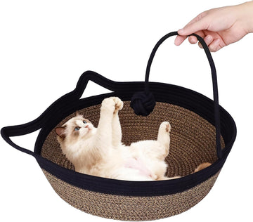 Cat Bed, Cotton Rope Instinct Basket for Cats, Handwoven Cat Beds