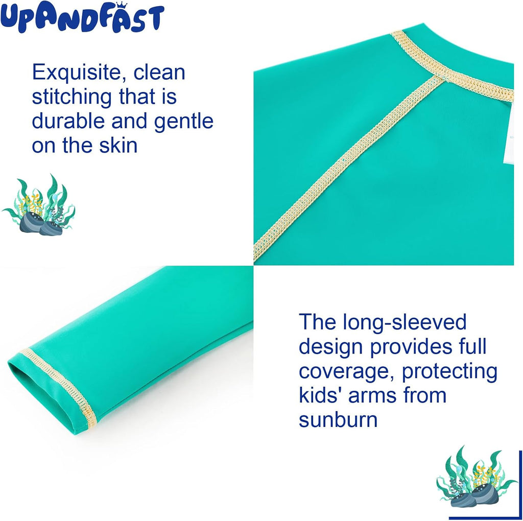 Boys Rash Guard Set UPF 50+ Long Sleeve Swimsuits