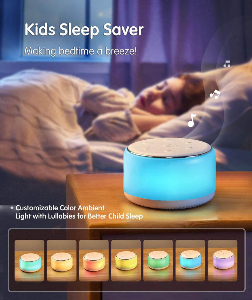 Rechargeable White Noise Sound Machine Baby with Night Light