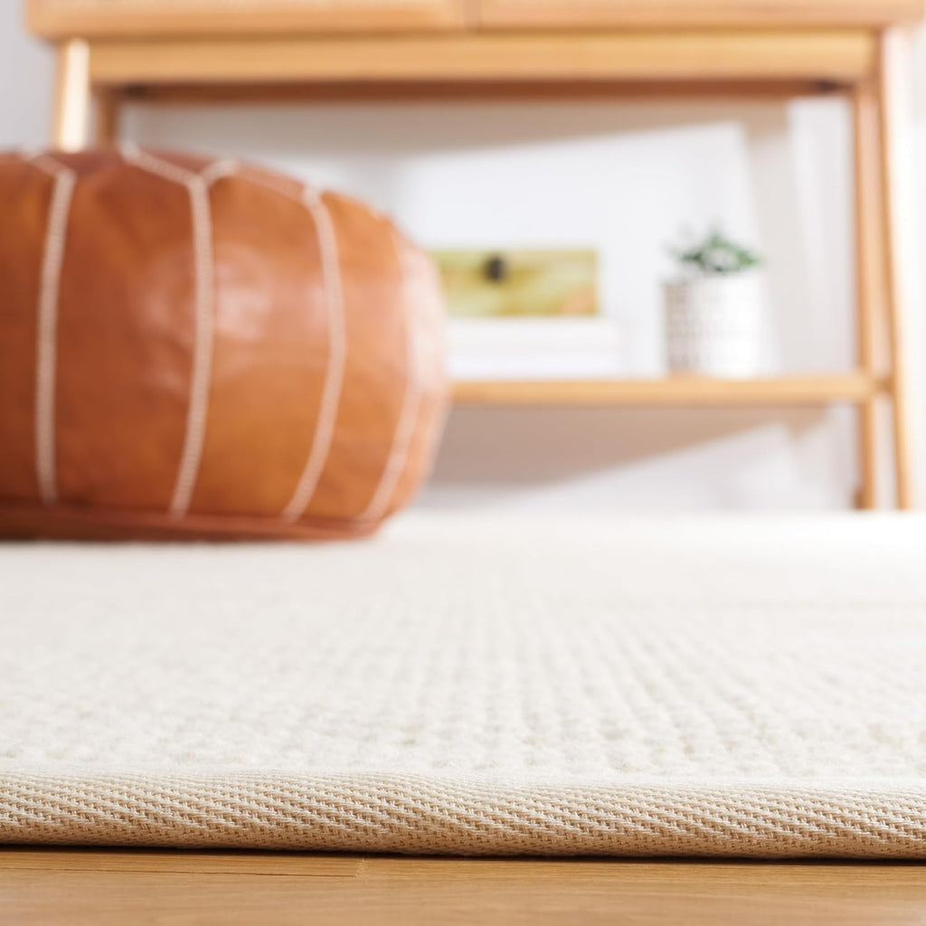 Natural Fiber Area Rug - 9' x 12', Ivory, Handmade Wool & Jute