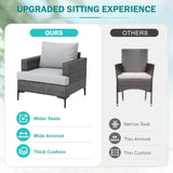 10 Piece Luxury Patio Furniture Set with 44" Fire Pit Table All Weather Outdoor Sectional with Thick Cushions Wicker